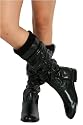 F99 Womens Flat Faux Leather Biker Style Boots Sizes 3-8