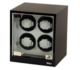 Four Watch Winder Ebony Wood w/LCD Dispaly
