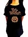 Girl's Fashion T-shirt with Happy Halloween and Pumpkin in Rhinestones