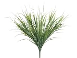 SIX 21" Plastic Grass Bushes Two Tone Green, with No Pot