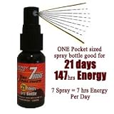 7 hrs energy per day, 1 bottle Use for 21 days: Tire Extinguisher- Energy Spray, All Nature, No Caffeine, No Sugar Rush/Crash