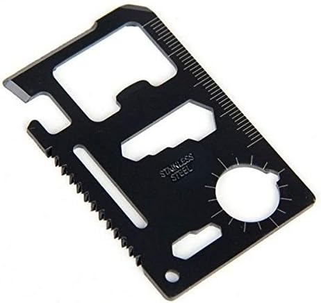 Multipurpose 11-in-1 Stainless Steel Pocket Tool Credit Card Survival Tool-Black