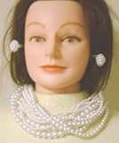 Imported White Graduated Pearl Twelve Strand Long Chain Necklace By Jolly and Matching Earrings for Women and Teens