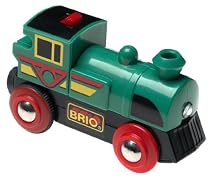 BRIO 33222 Wooden Railway System: Battery Powered Engine (with Autostop & Start)