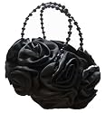 Satin Silk Rose Flower Wedding Evening Handbag Party Clutch