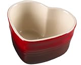 from Le Creuset Le Creuset Stoneware Heart Ramekin, 0.3 Litre, Cerise Model 9100292606