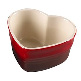 Le Creuset Stoneware Heart Ramekin, 0.3 Litre, Cerise