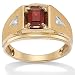 PalmBeach Jewelry Mens Garnet 10k Gold Ring