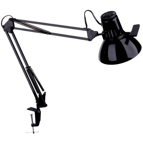 Dainolite Lighting MAGNUS-I-BK Desktop Task Lamp, 36-Inch Reach, Gloss Black Finish On Sale