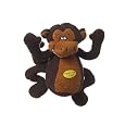 Multipet Deedle Dude 8-Inch Singing Monkey Plush Dog Toy, Brown