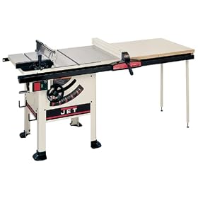 JET 708776K JWSS-10PFX Supersaw 10-Inch Left Tilt 1-3/4 Horsepower Intermediate Saw with 52-Inch Xacta II Fence, 2 Cast Iron Extension Wings, Table Board, and Legs, 115/230-Volt 1 Phase