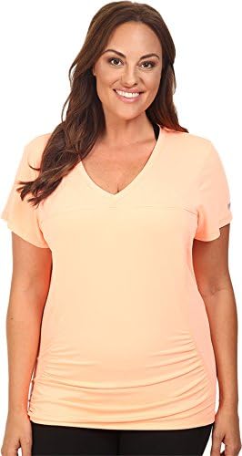 Marika Curves Women's Plus Size Elizabeth Slimming Tee Atomic Tangerin T-Shirt 3X