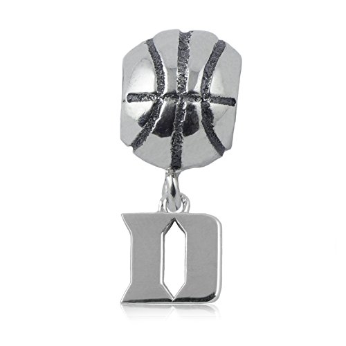 NCAA Duke Blue Devils .925 Sterling Silver Basketball Charm Bead, Duke Jewelry