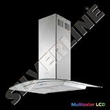 Inselhaube Infinity Isola INBI 985AD 90 cm Aluminium Design - Klarglas