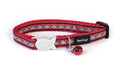 Reflective Safety Cat Collar - Red, One size fits all