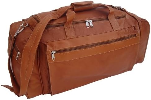 Piel LeatherLarge Duffel Bag, Saddle, One Size