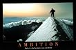 (24x36) Ambition Climbing the Mountain Peak Motivational Art Print Poster