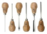 Two Cherries 511-0050 6-Piece Pear-Handled Wood Carving Set