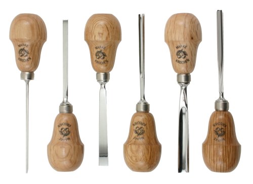 Two Cherries 511-0050 6-Piece Pear-Handled Wood Carving Set