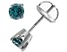 Blue Diamond Solitaire Stud Earrings 1/2 Carat (ctw) in White Gold with Screwback