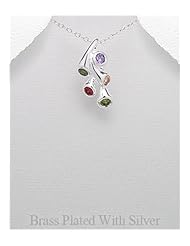 CZ Pendant Necklace In Brass