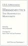 Hermeneutics: The Handwritten Manuscripts (American Academy of Religion Texts and Translations Series)