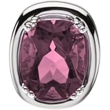 14K White Gold Pink Tourmaline Pendant/Slide