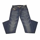Brand New DIESEL PADDOM Mens Washed Blue Jeans