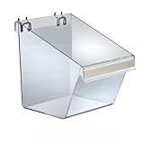 Azar 556128 Slatwall/Pegboard Display Bucket with C-Channel, Large