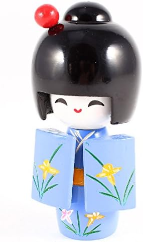 Blossom Decor Japanese Kimono Model Kokeshi Doll Green Navy Blue