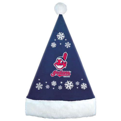 MLB Cleveland Indians Snowflake Santa Hat