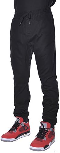 Mens Elastic Harem Lavish Society Twill Jogger Pants Large