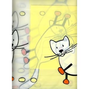 New Cat Shower Curtain Vinyl - Cats - Yellow