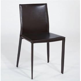 Eurostyle 02352 Shen Leather Chair - Brown - Pack Of 4 by Euro Style