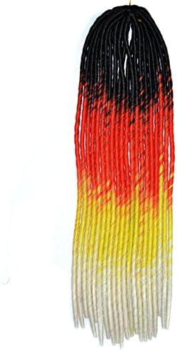 Colorlife 1 Pack 20" Black Orange Yellow White Color Soft Dread Lock Crochet Braid Hair Extension Synthetic Braiding Hair