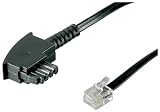Wentronic TAE Anschluß-Kabel (TAE-F Stecker auf Westernstecker) schwarz 3m