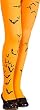 Girls Orange Bat Print Tights