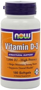 NOW Foods Vitamin D-3 1000 IU, 180 Softgels