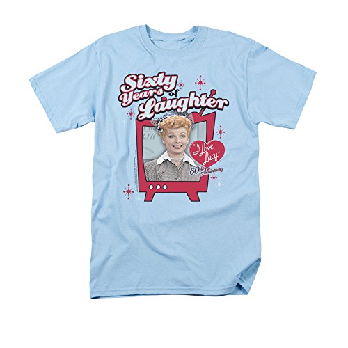 Sons of Gotham Men’s I Love Lucy Sixty Years Of Laughter T-Shirt X-Large Light Blue