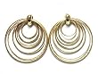 Gold Multi Round Metal Drop 2" Earrings Fashion Jewelry