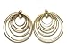 Gold Multi Round Metal Drop 2" Earrings Fashion Jewelry