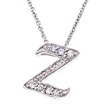 Initial Z Silver CZ Diamond 1/2