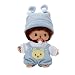 Monchichi Bebichichi Classic Stuffed Monkey Blue Bear Coveralls Vintage Doll Toy