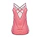 Blooming Jelly Women's Casual Loose Strap Hollow Out Back Camisole Tank Tops (Medium, Pink)