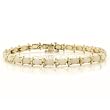 10k Yellow Gold Oval Cut Opal Bracelet, 7"