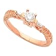 14K Rose Gold Diamond Engagement Ring - 0.42 Ct.