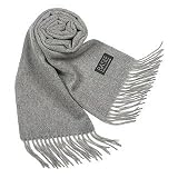 Basile Extra-Soft Solid Cashmere Long Scarf Gray