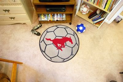 Buy Southern Methodist Mustangs NCAA Soccer Ball Round Floor Mat (29) by Fan Mats