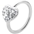 16 Gauge 3/8" Clear Heart Ferido Crystal Captive Belly Ring