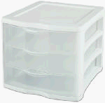 Sterilite Corp. 17918004 ClearView 3 Storage Drawer Organizer